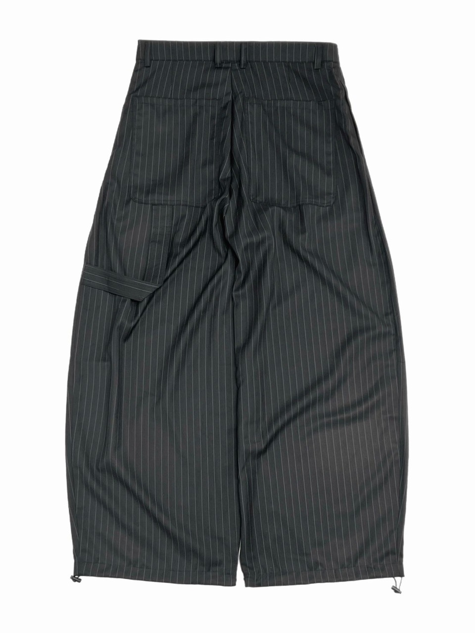 受注制【Chikashitsu +】draw cord stripe wide slacks