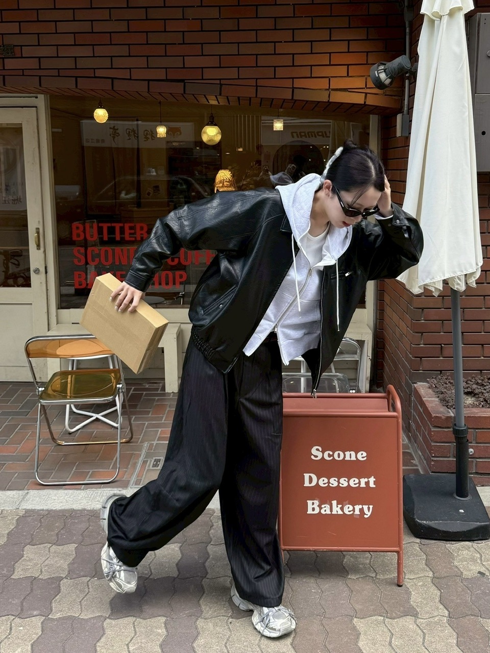 受注制【Chikashitsu +】draw cord stripe wide slacks / 【チカシツプラス】ドローコードストライプワイドスラックス (2color)