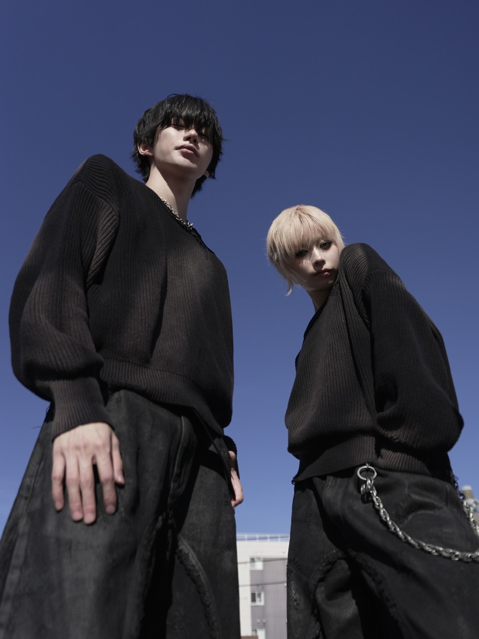 CHIKASHITSU PLUS HIGH】Cropped spray dyeing knit | OUR BRAND