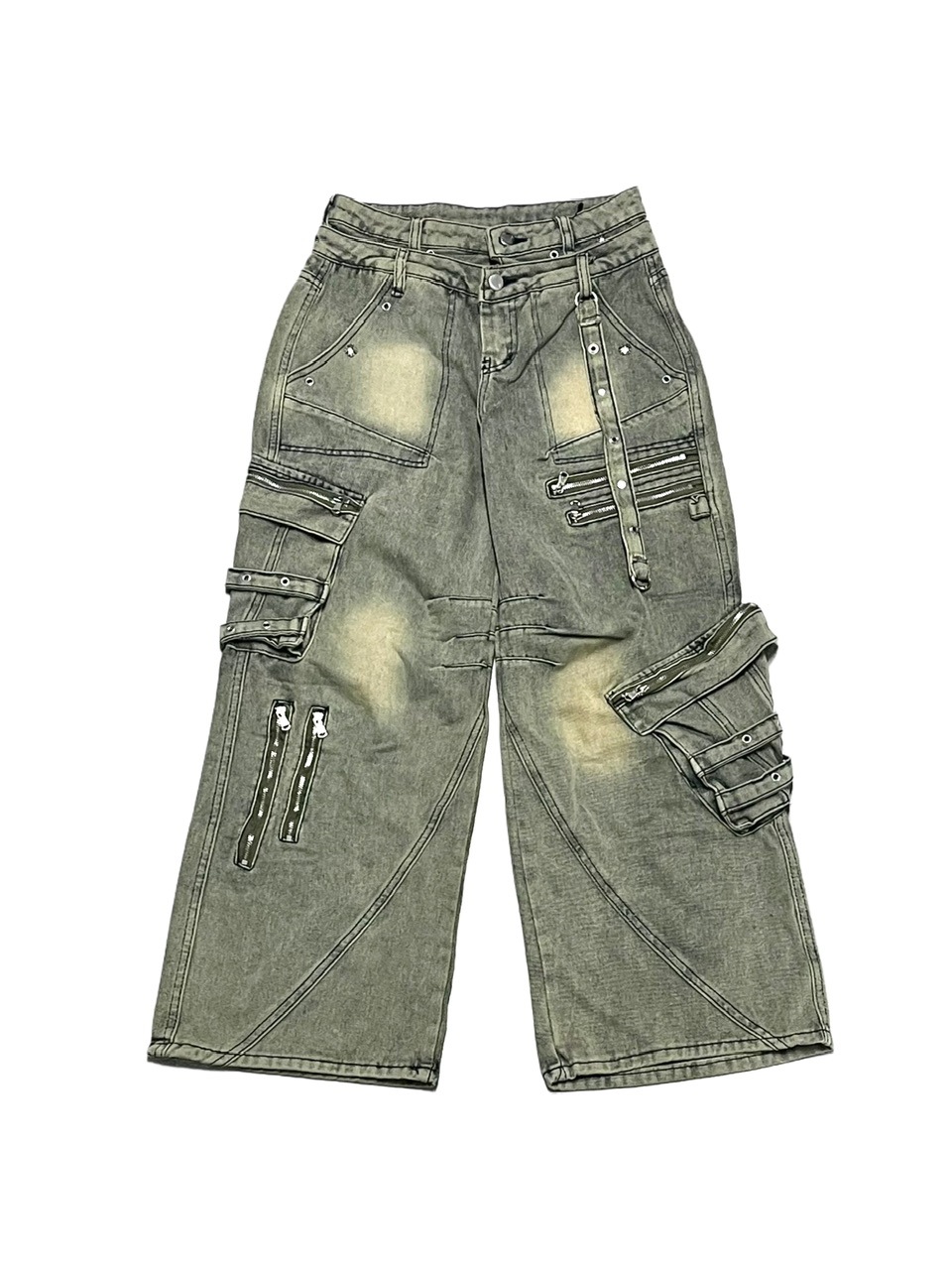 受注制【Never mind the XU】layered denim pants / 【エックス