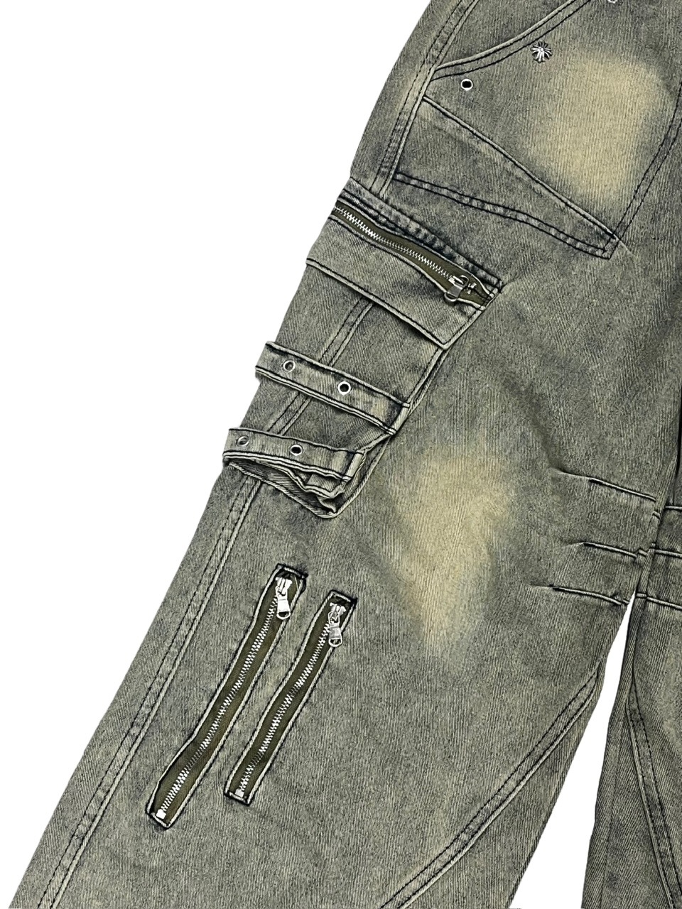 受注制【Never mind the XU】layered denim pants / 【エックスユー