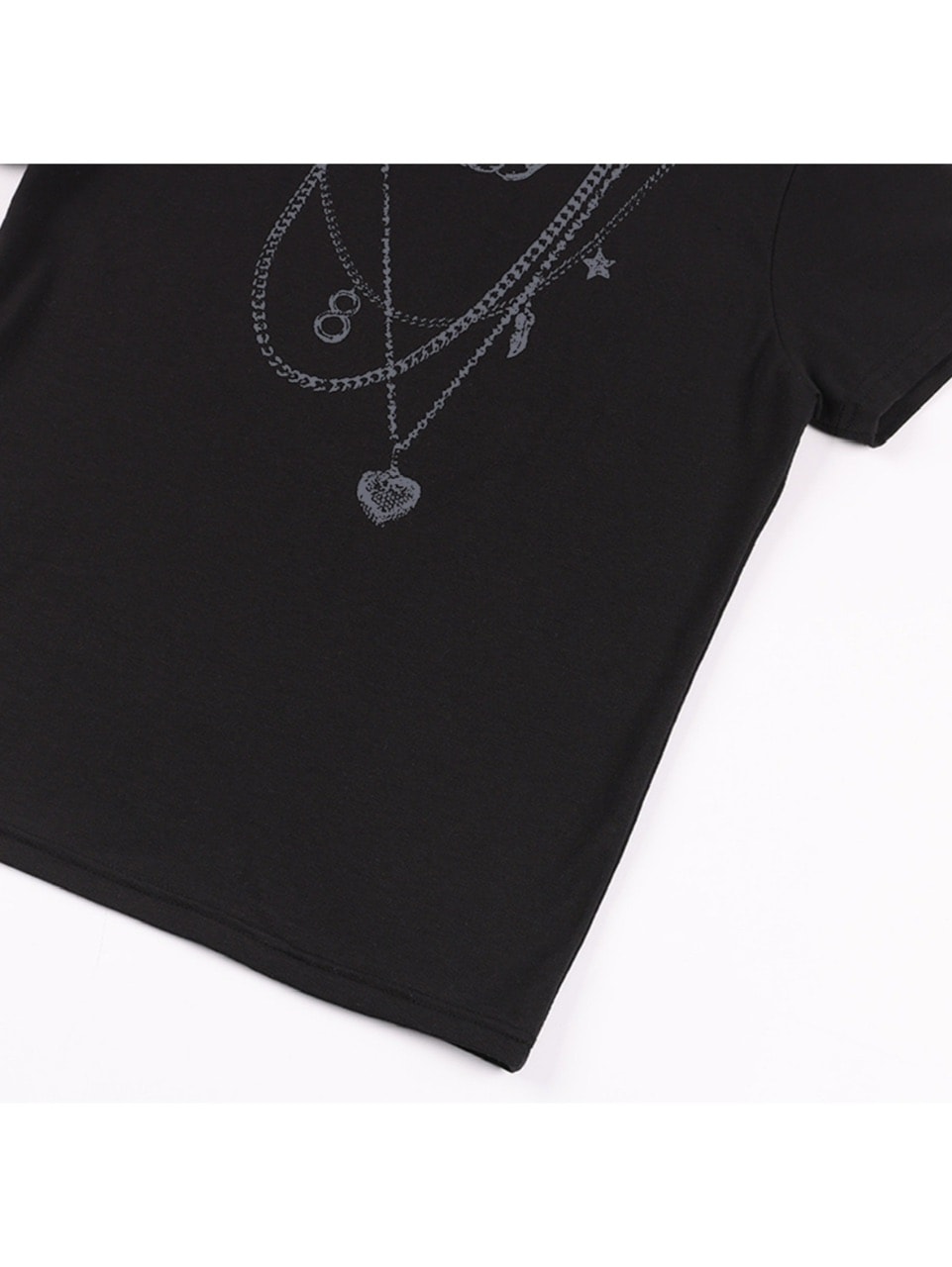 ★FANCYCLUB★DUAL CHARM NECKLACE TEE (BLACK) ★正規品/人気 FANCY CLUB】DUAL CHARM NECKLACE TEE / 【ファンシークラブ