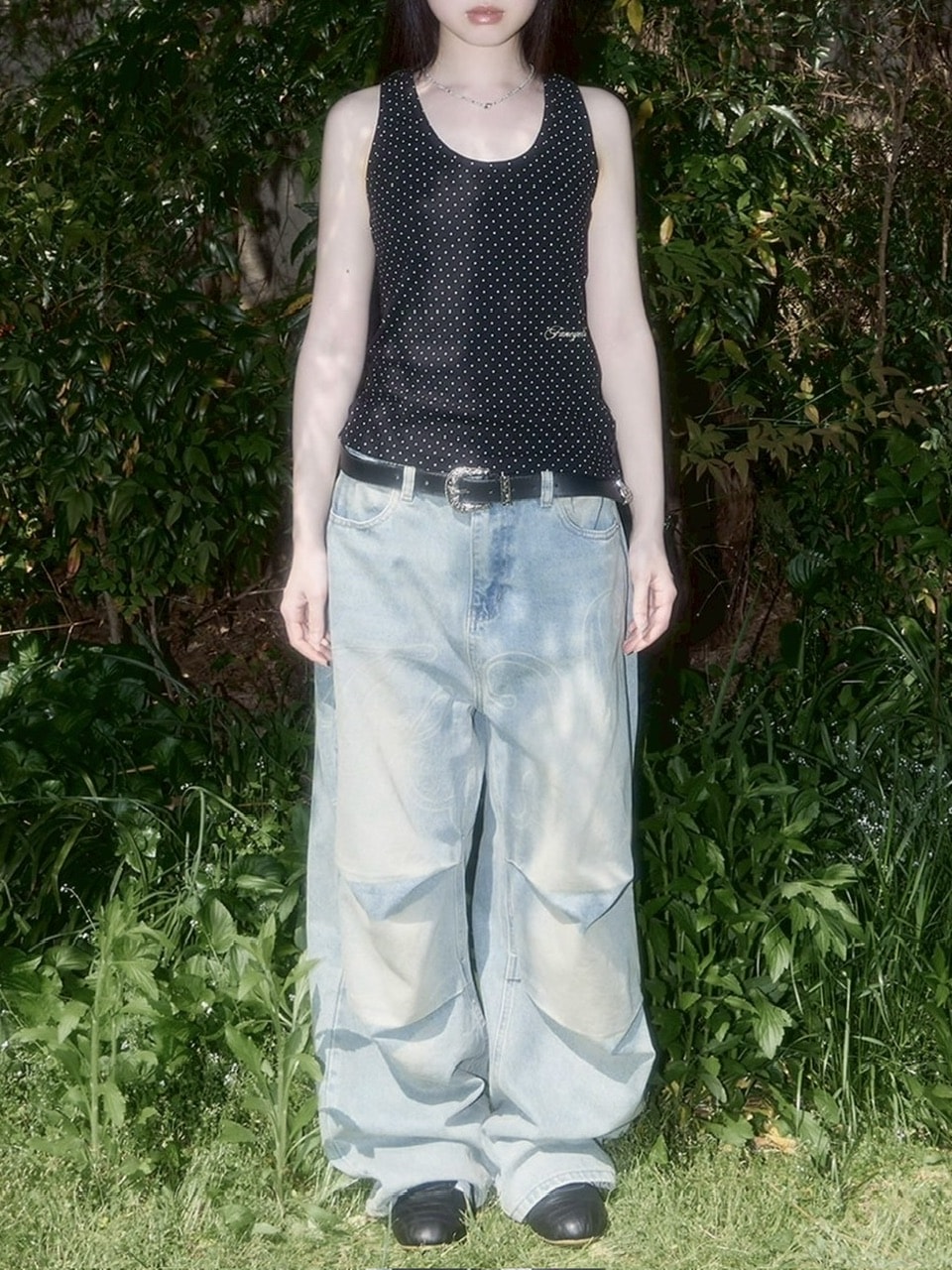 FANCY CLUB】 Dot Button Sleeveless / 【ファンシークラブ