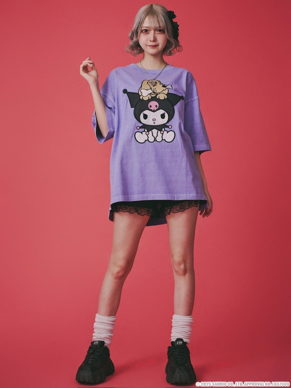 GALFY tシャツ 「GALFY×KUROMI」クロミちゃんとGALFYの半袖TEE