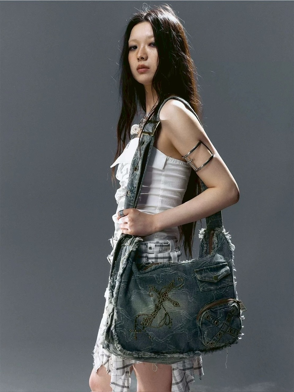 Cest Nous】Star & Cross Denim Bag / 【セヌー】デニムショルダー