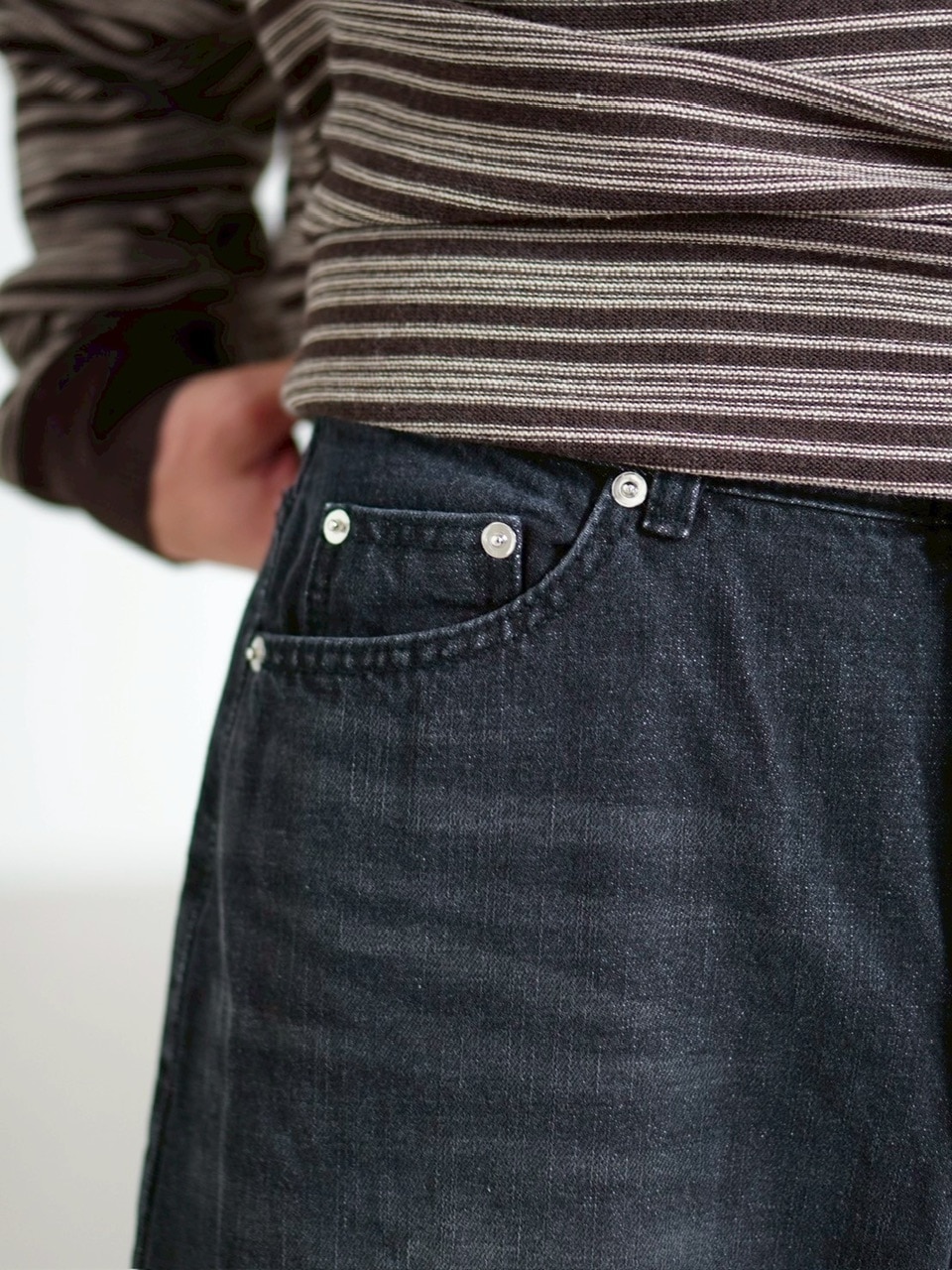 受注制【Chikashitsu +】buggy denim pants / 【チカシツプラス