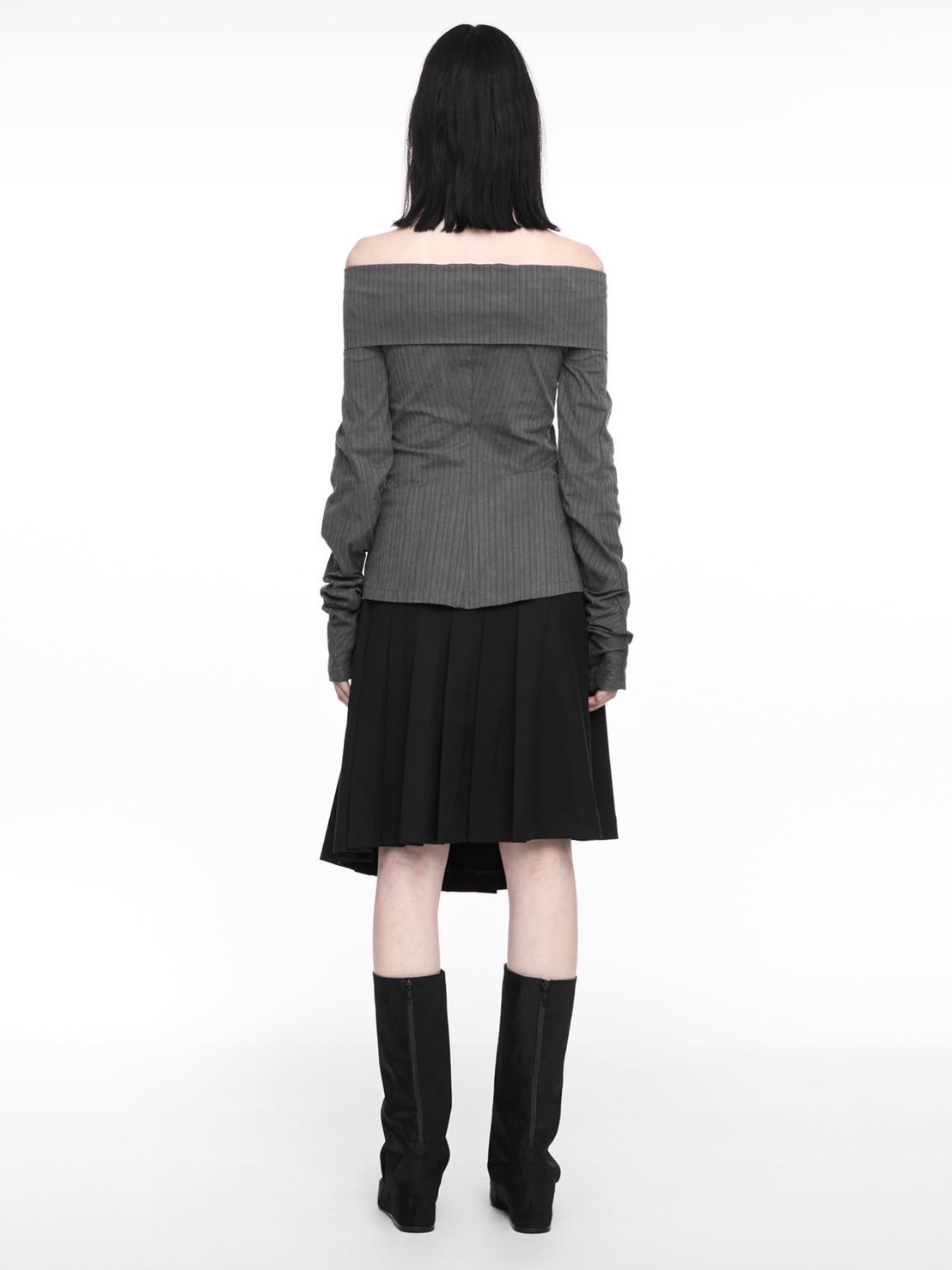 【NACHE】MAGNETIC PLEATED MIDI SKIRT