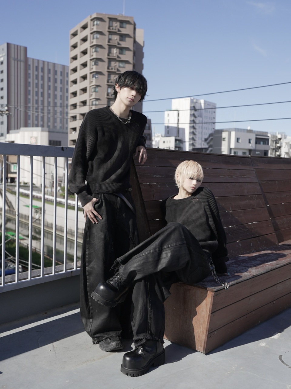 2/7 20:00再販【CHIKASHITSU PLUS HIGH】Washed coating denim pants