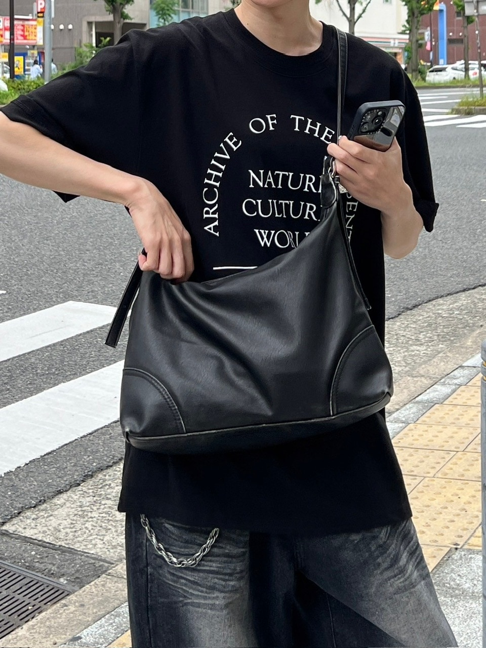 大阪店WEB限定受注制【Chikashitsu +】vintage leather cross bag