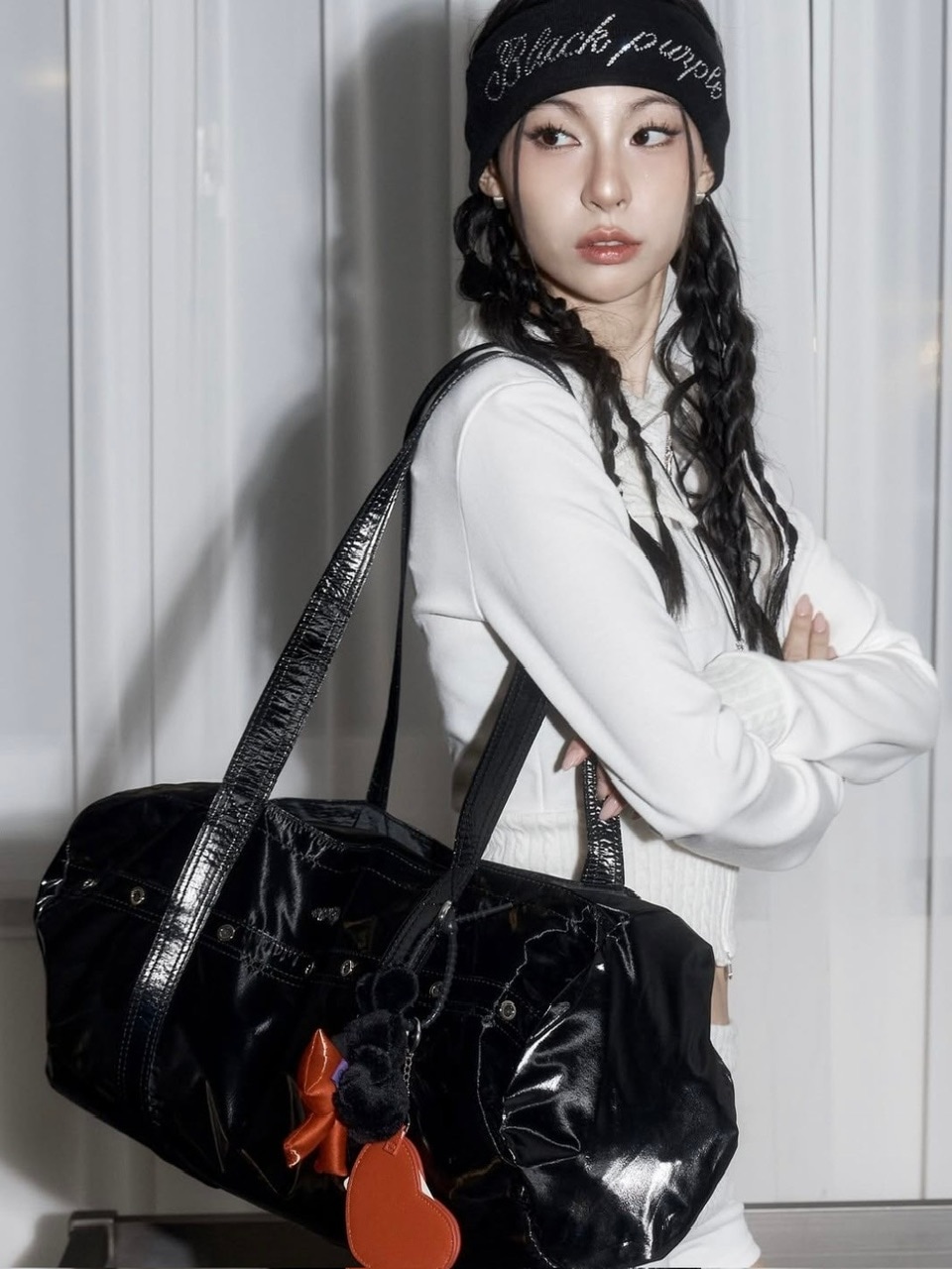 ●BLACKPURPLE● NIKI Glossy Duffel Bag (4色) unisex BLACK PURPLE】NIKI Glossy the Duffel Bag (2color) | OUR