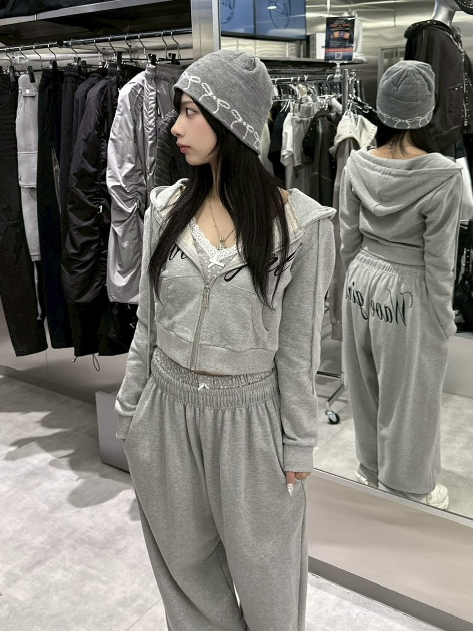 受注制【nmtc +】embroidery sweat pants (3color) / 【エヌエムティーシープラス】プリントロゴスウェットパンツ