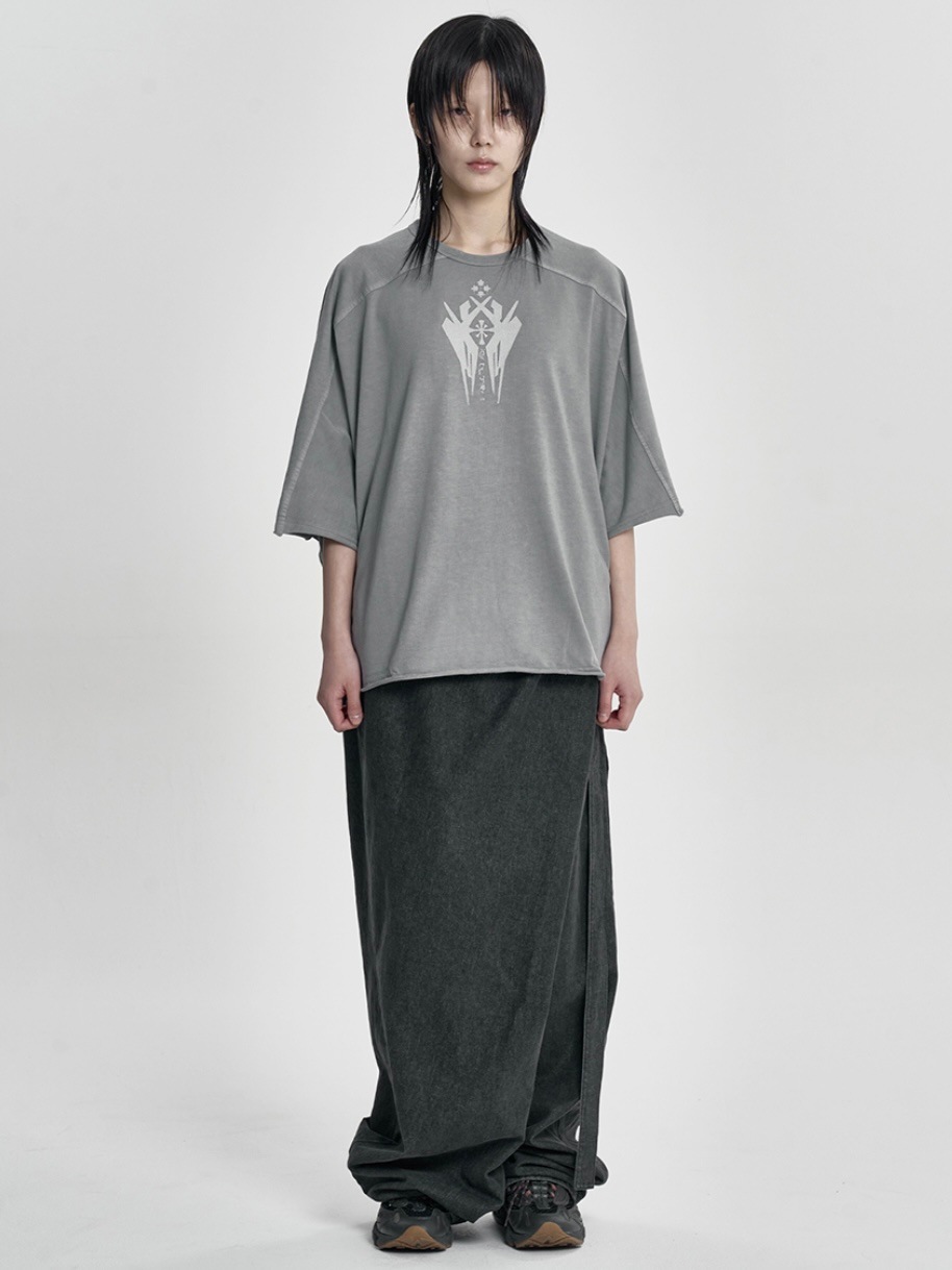 【AJO AJOBYAJO】25SS★ Cross Symbol Washed Raglan T-Shirt AJOBYAJO】Cross Symbol Washed Raglan T-Shirt | OUR BRAND