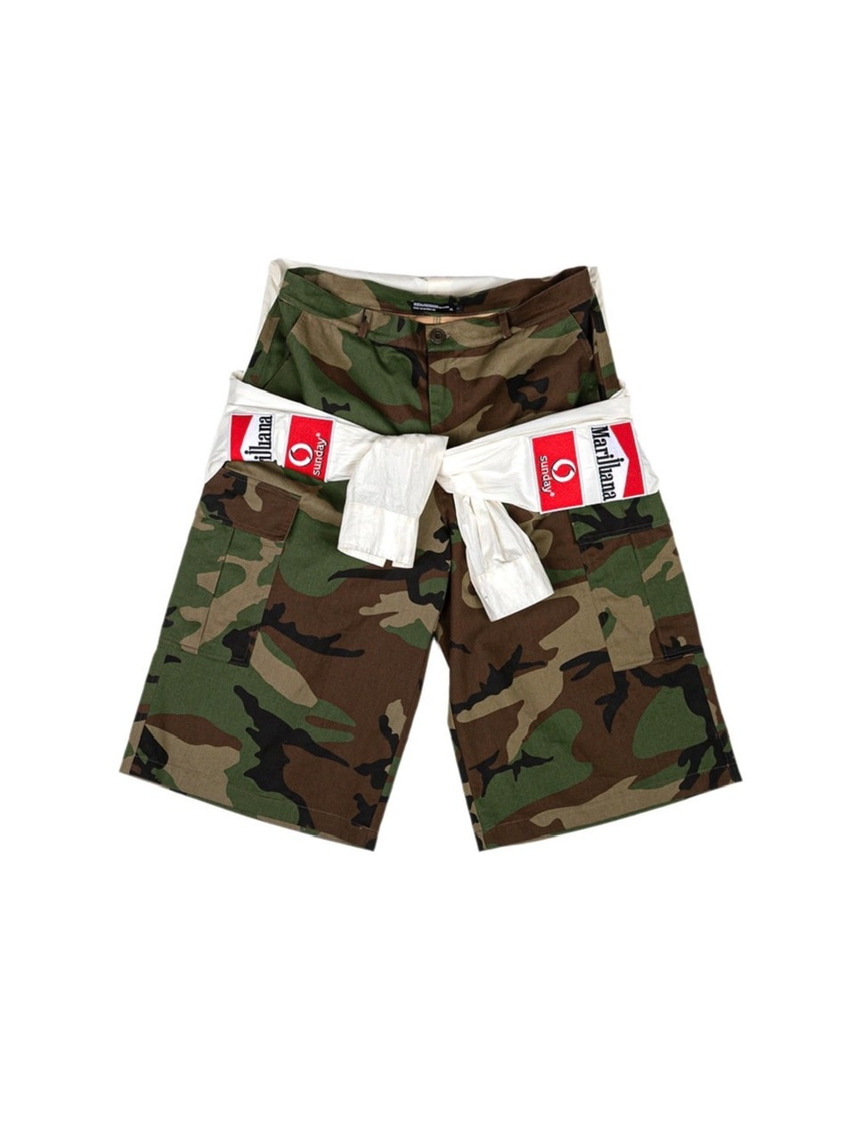 廃盤希少!! Sundayoffclub camo layered shorts SUNDAY OFF CLUB】Layered Racing Shirt with camouflage Shorts
