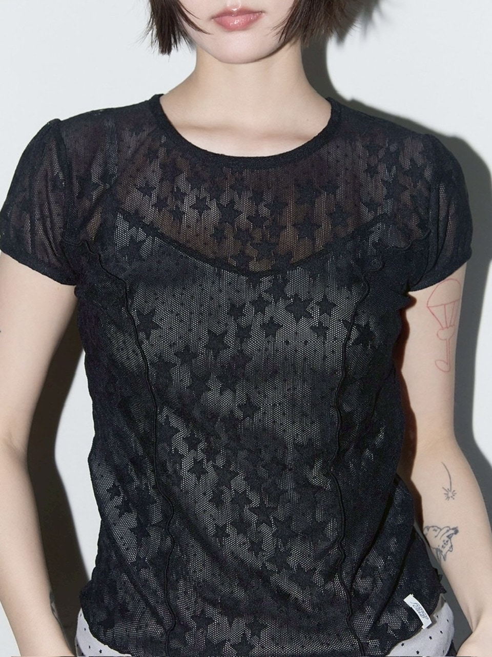■FANCY CLUB■ WAVE PUFF LACE TEE (2色) FANCY CLUB】Wave Puff Lace Tee | OUR BRAND,FANCY CLUB