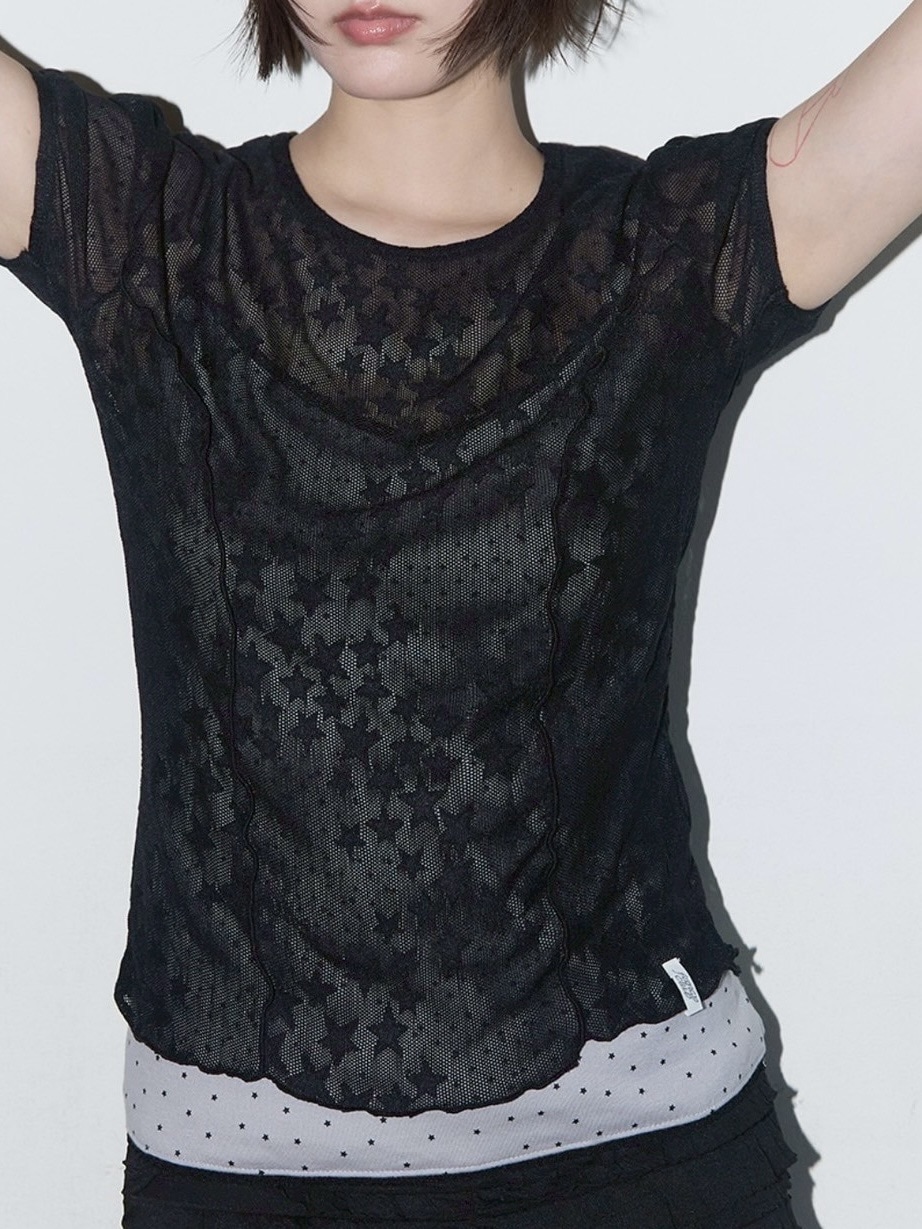 [FANCY CLUB] WAVE PUFF LACE TEE /追跡付 FANCY CLUB】Wave Puff Lace Tee | OUR BRAND,FANCY CLUB