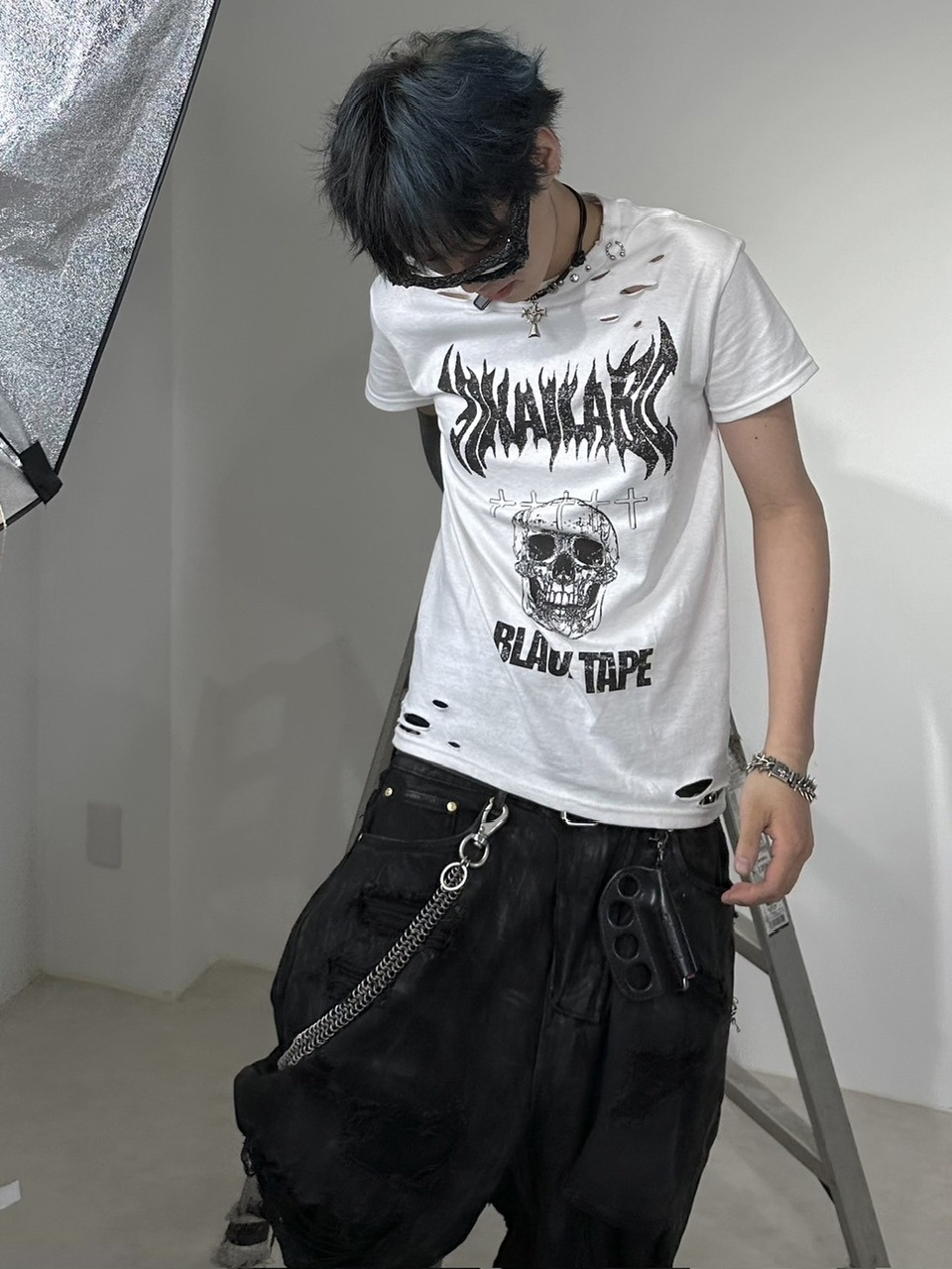 WEB LIMITED】crack print damage tee (2color) | すべての商品