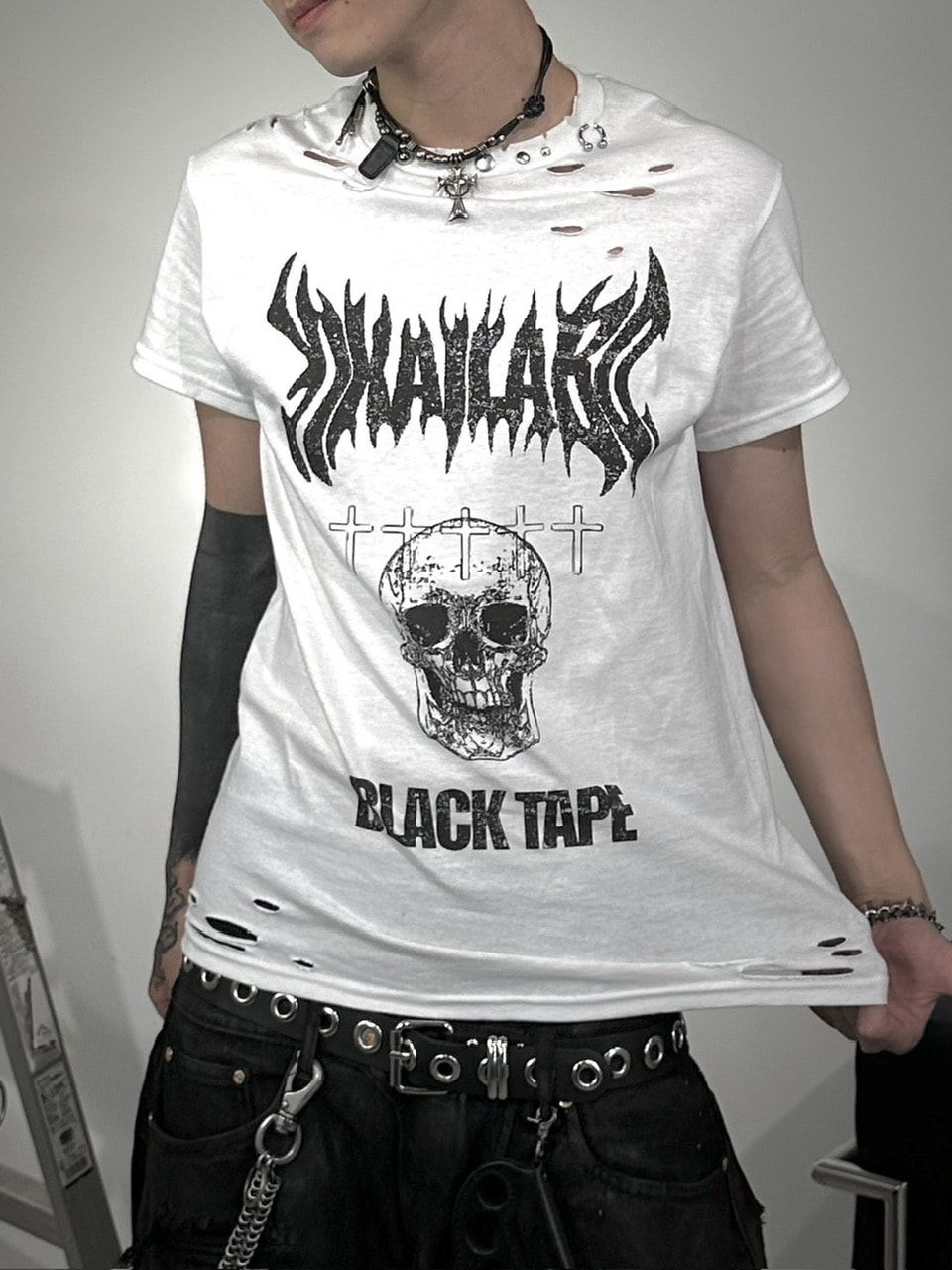 WEB LIMITED】crack print damage tee (2color) | すべての商品