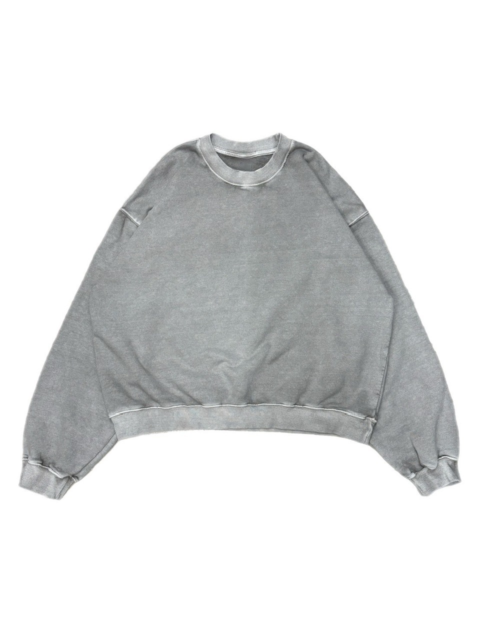 受注制【Chikashitsu +】cropped washing sweat (4color