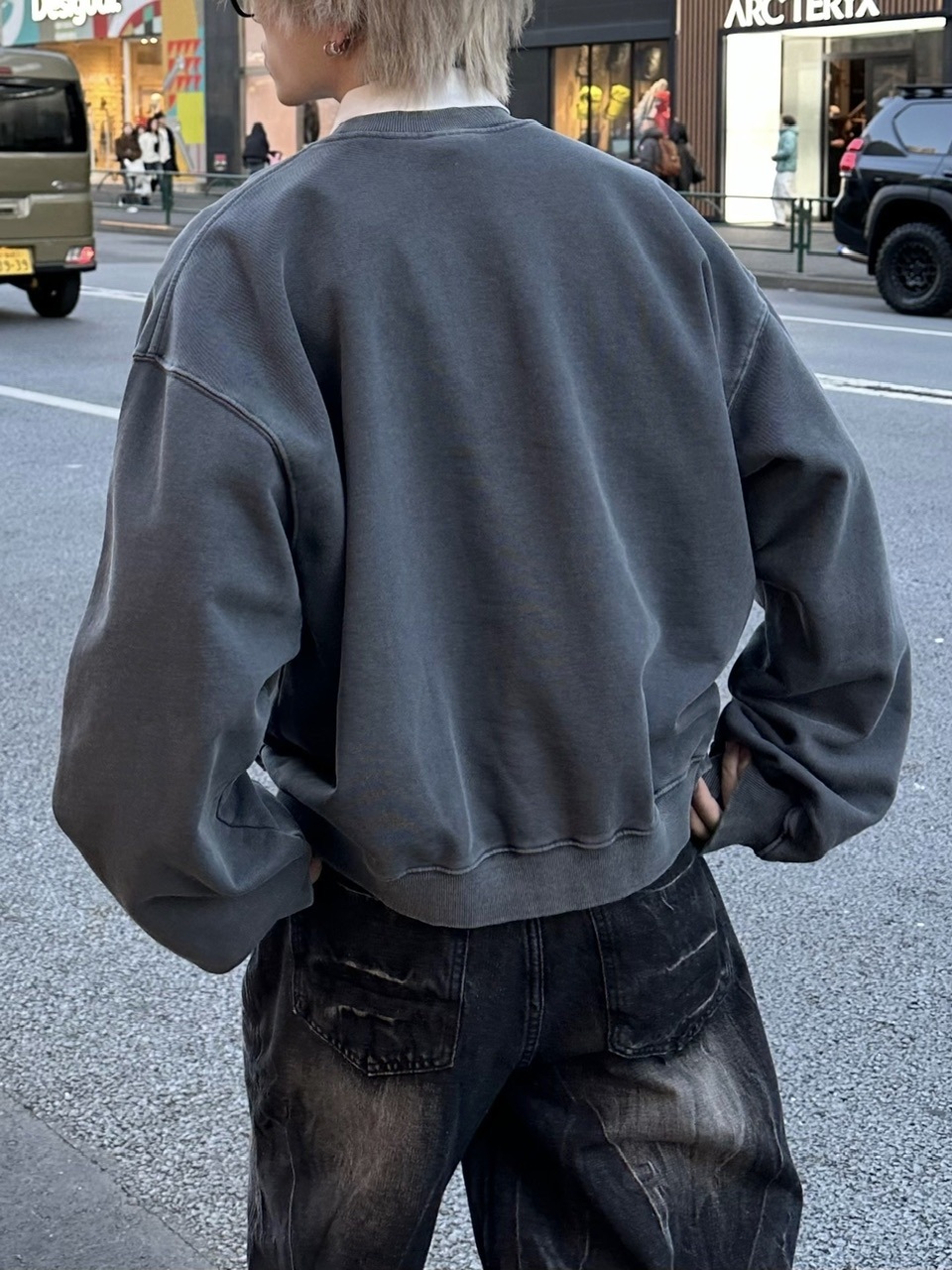 ゆっちーず 受注制【Chikashitsu +】cropped washing sweat (4color