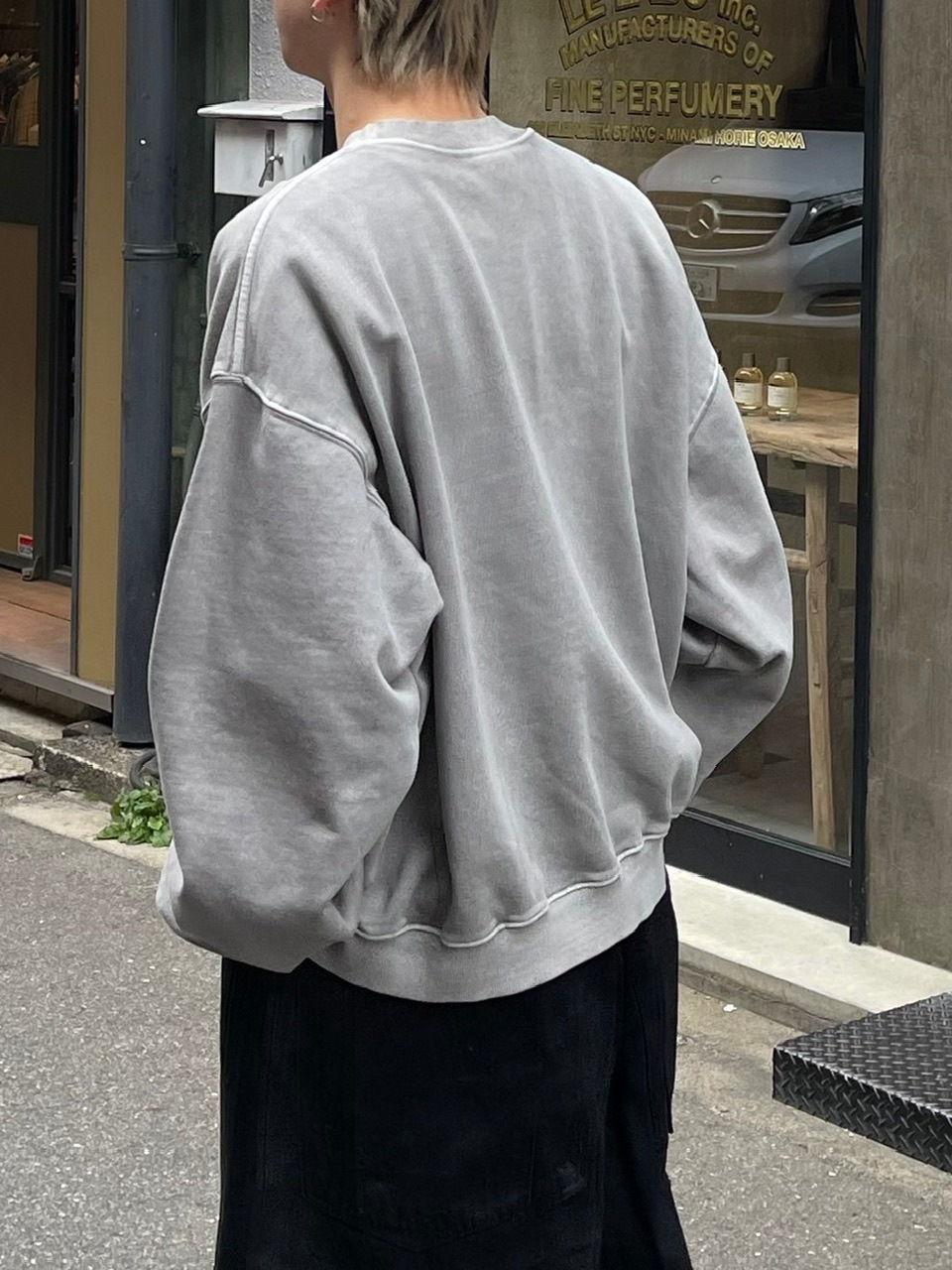 受注制【Chikashitsu +】cropped washing sweat (4color