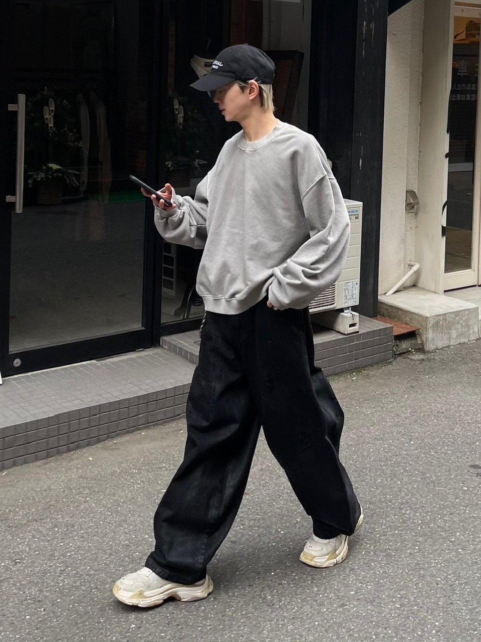 受注制【Chikashitsu +】cropped washing sweat (4color