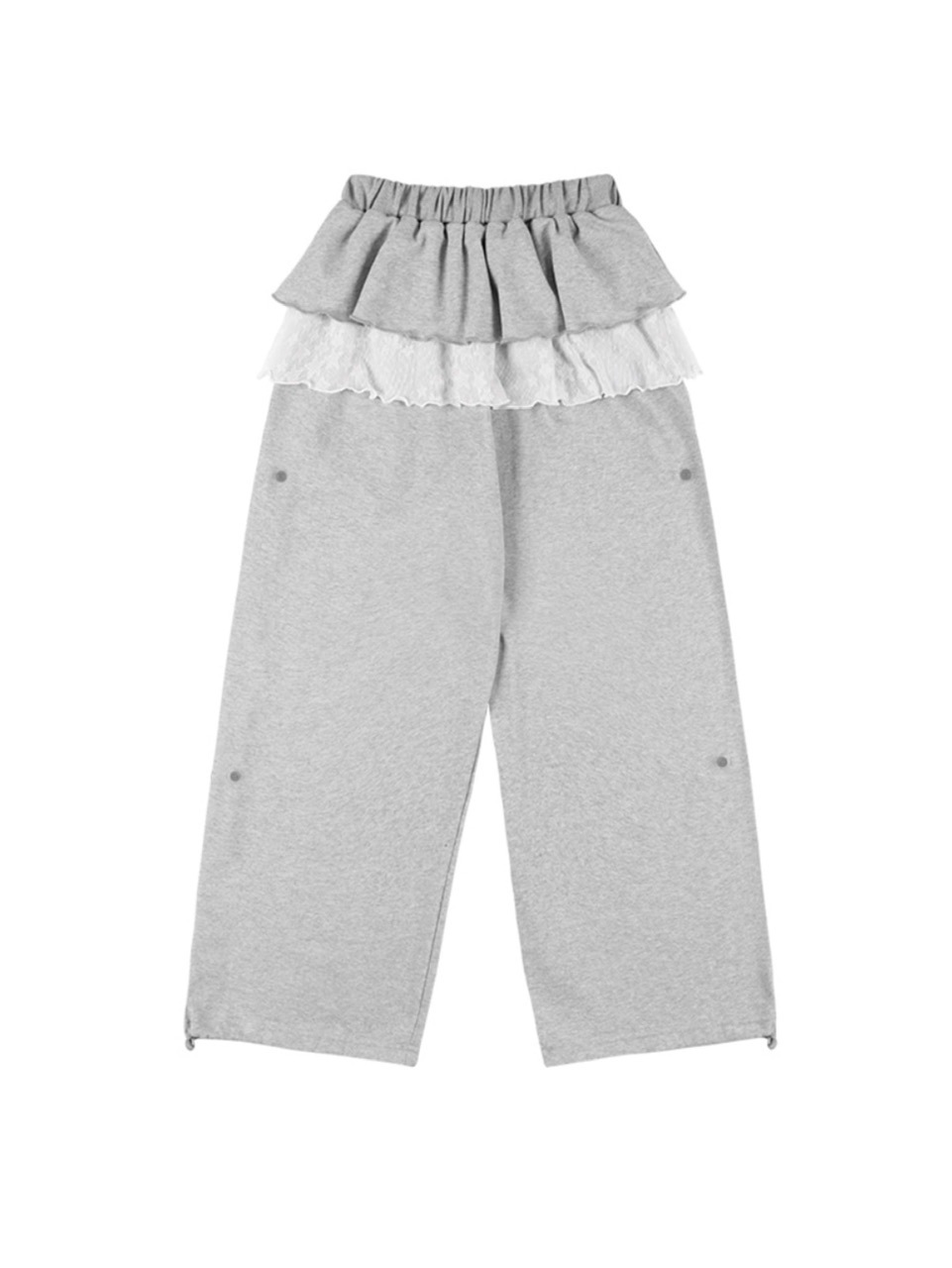 【FANCY CLUB】FRILL LACE BUTTON SWEATPANTS / 【ファンシークラブ】フリルレースレイヤードボタンスウェットパンツ