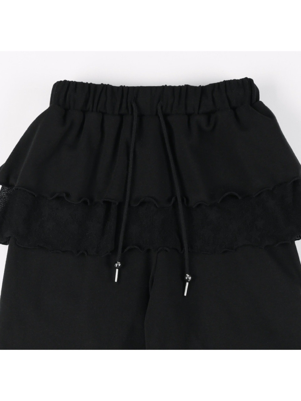 【FANCY CLUB】FRILL LACE BUTTON SWEATPANTS / 【ファンシークラブ】フリルレースレイヤードボタンスウェットパンツ