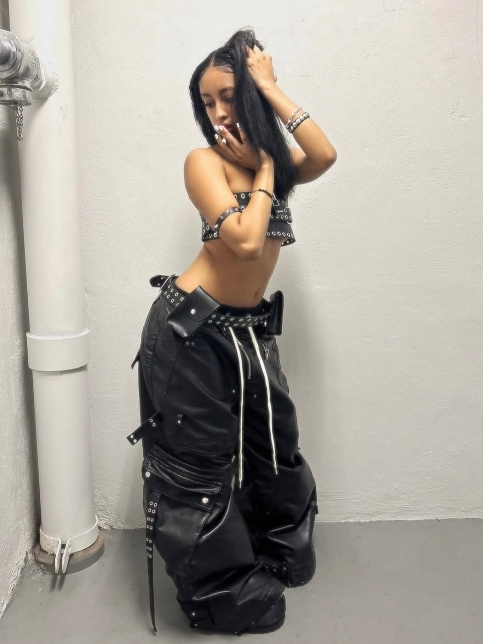 パンツ cozyworldwide LEATHER CARGO PANTS GHIDØRAH CHAØS LEATHER CARGO PANTS