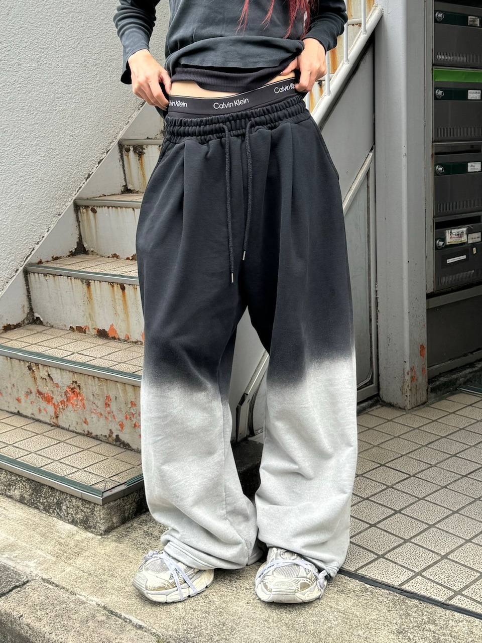 パンツ tsts 25ss 受注制【Chikashitsu +】gradation drawstring sweat pants