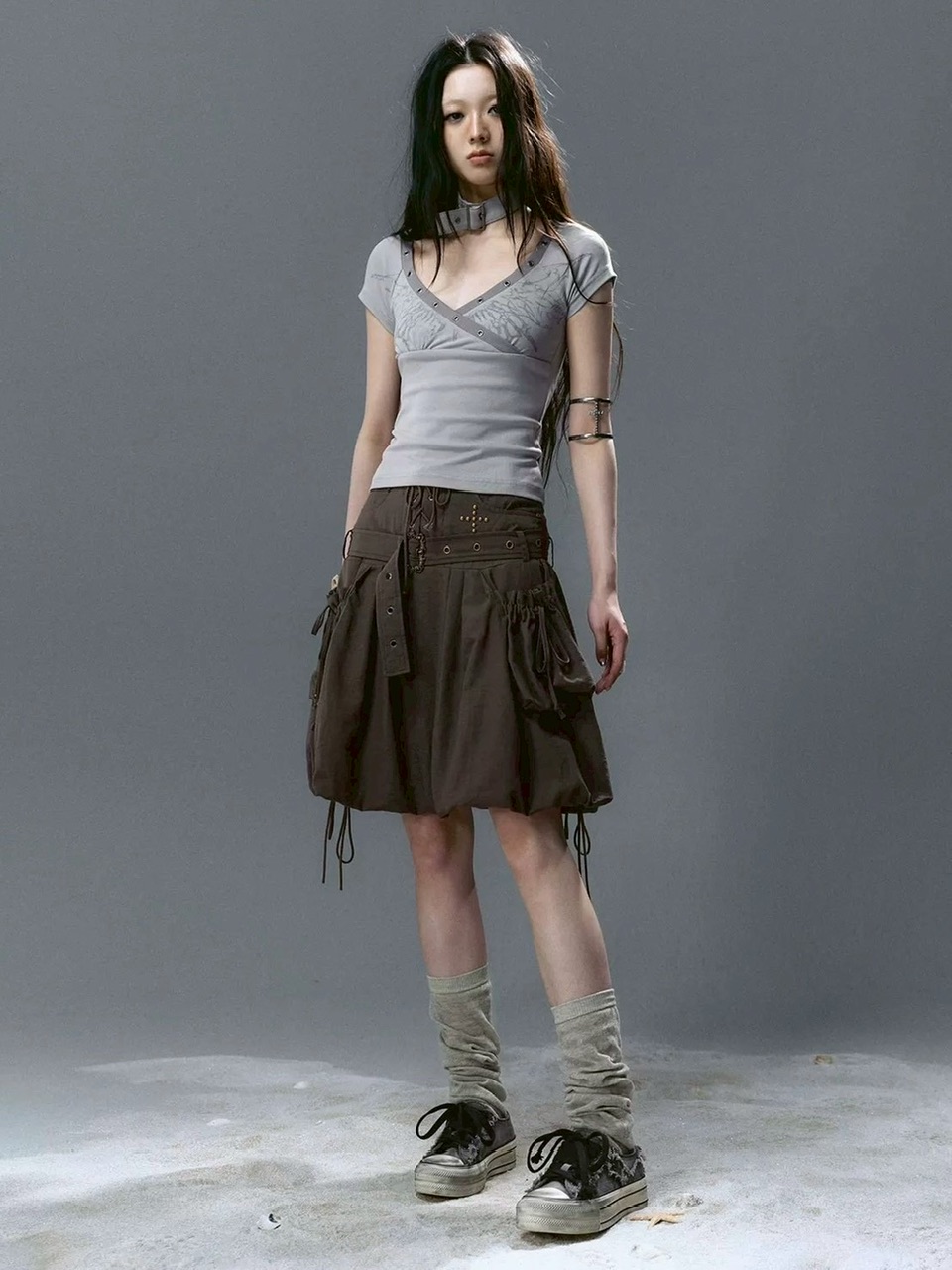 【Cest Nous】Distressed Canvas Sneakers / 【セヌー】ダーティーデニムキャンバス厚底スニーカー