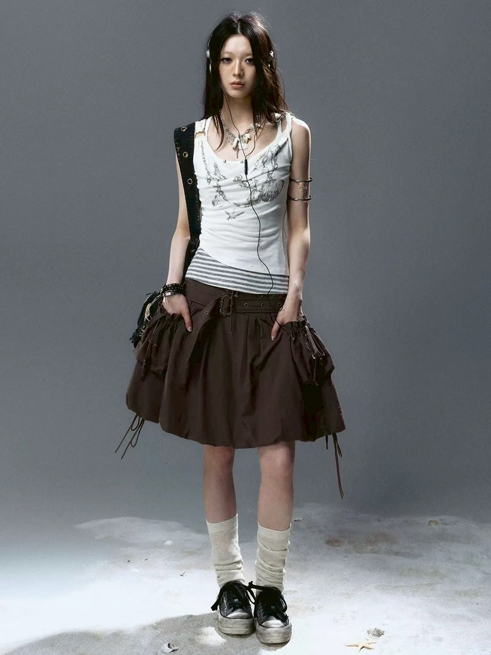 【Cest Nous】Distressed Canvas Sneakers / 【セヌー】ダーティーデニムキャンバス厚底スニーカー