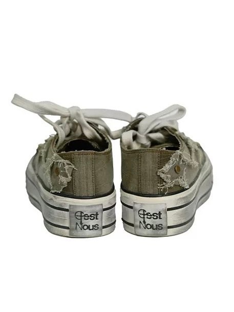 【Cest Nous】Distressed Canvas Sneakers / 【セヌー】ダーティーデニムキャンバス厚底スニーカー