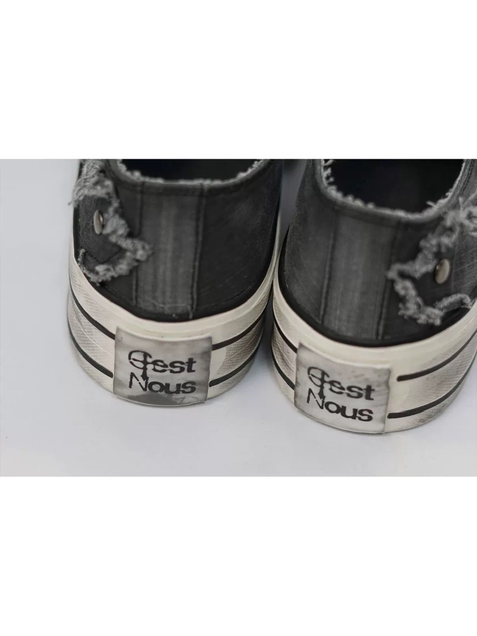 【Cest Nous】Distressed Canvas Sneakers / 【セヌー】ダーティーデニムキャンバス厚底スニーカー
