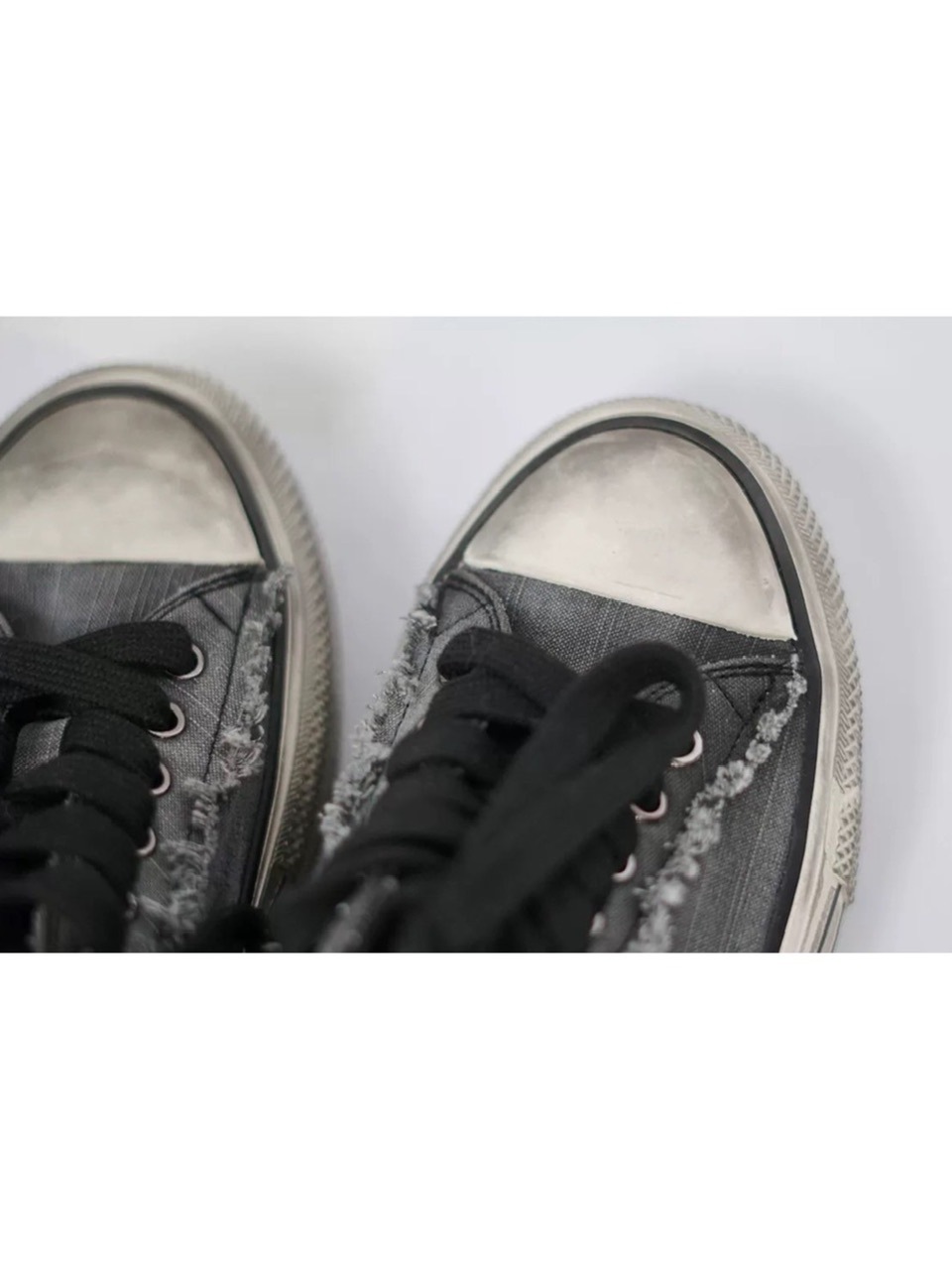 【Cest Nous】Distressed Canvas Sneakers / 【セヌー】ダーティーデニムキャンバス厚底スニーカー