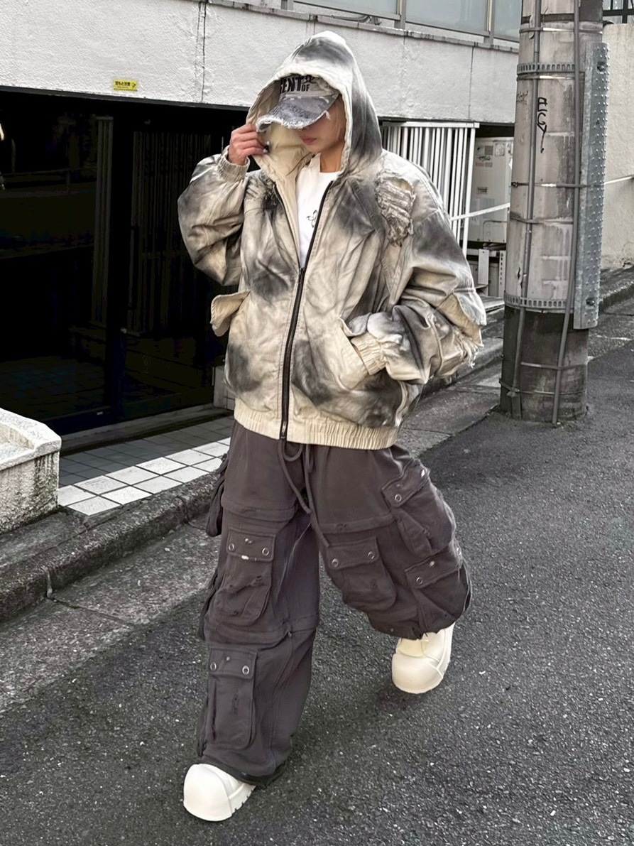 受注制【Never mind the XU】damage hood jacket / 【ネバーマインドザ