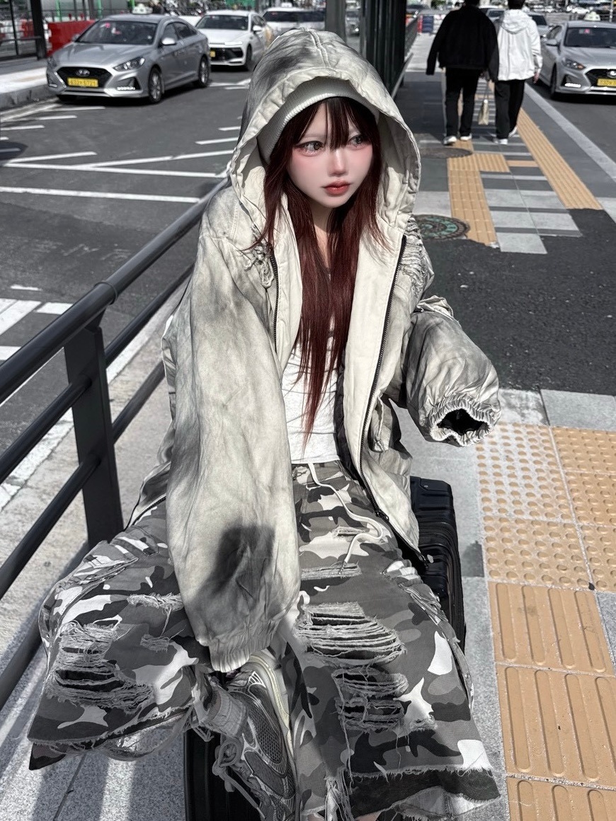 受注制【Never mind the XU】damage hood jacket / 【ネバーマインドザ