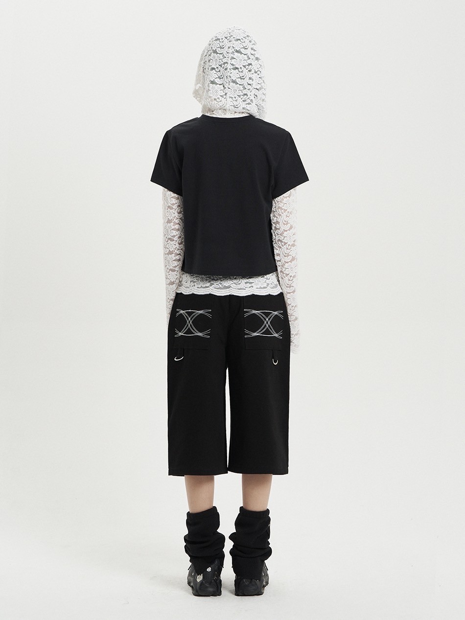 SETUP‐EXE】LACE BUTTON HOODIE TOP | OUR BRAND,SETUP-EXE