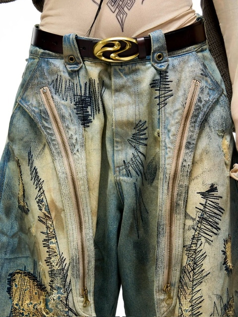 2025年のクリスマスの特別な衣装 PERSONSOUL】PatcheEmbroidery Jeans | OUR BRAND,PERSONSOUL パンツ