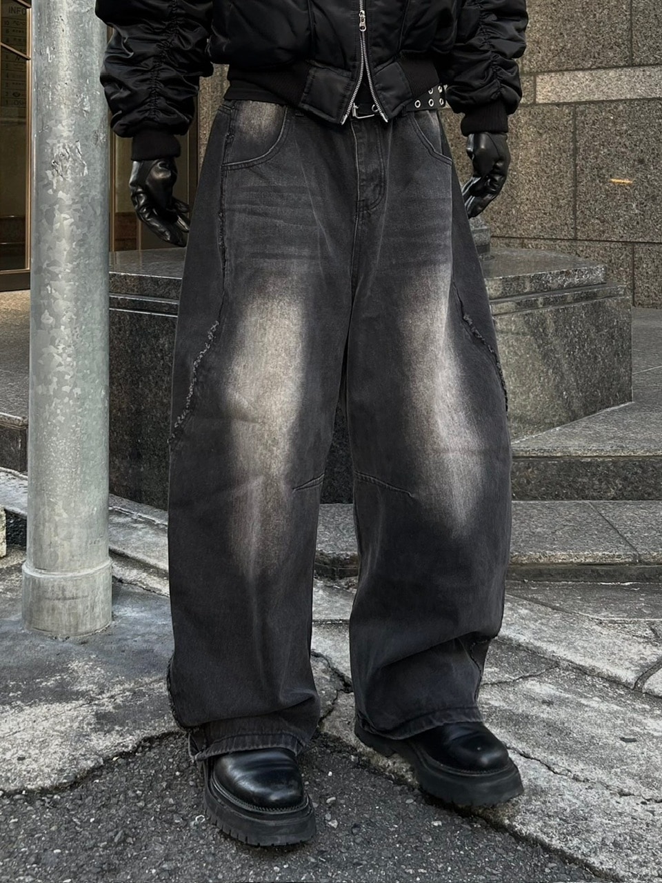 大阪店WEB限定受注制【Chikashitsu +】dirty wash balloon denim