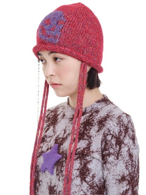 ★YOUTHBATH★Skull beads beanie_red★正規品/韓国直送料込 YOUTHBATH】Skull beads beanie | OUR BRAND,YOUTHBATH
