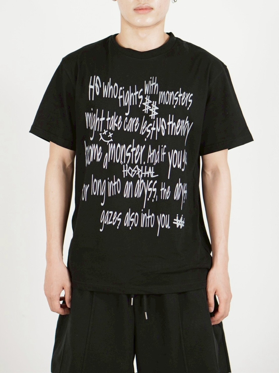 受注制【Chikashitsu +】messaging lettering t-shirt (3color