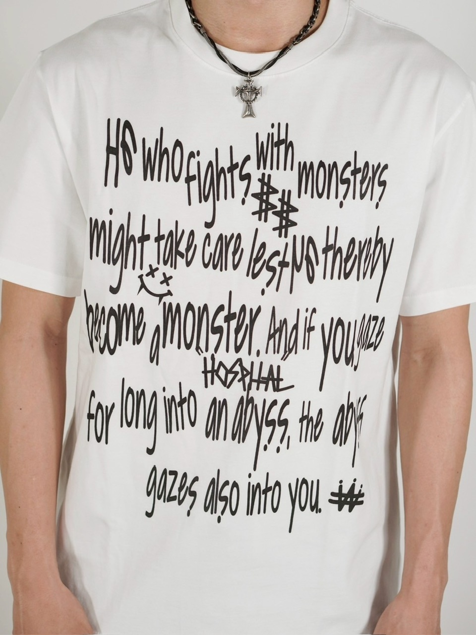 受注制【Chikashitsu +】messaging lettering t-shirt (3color