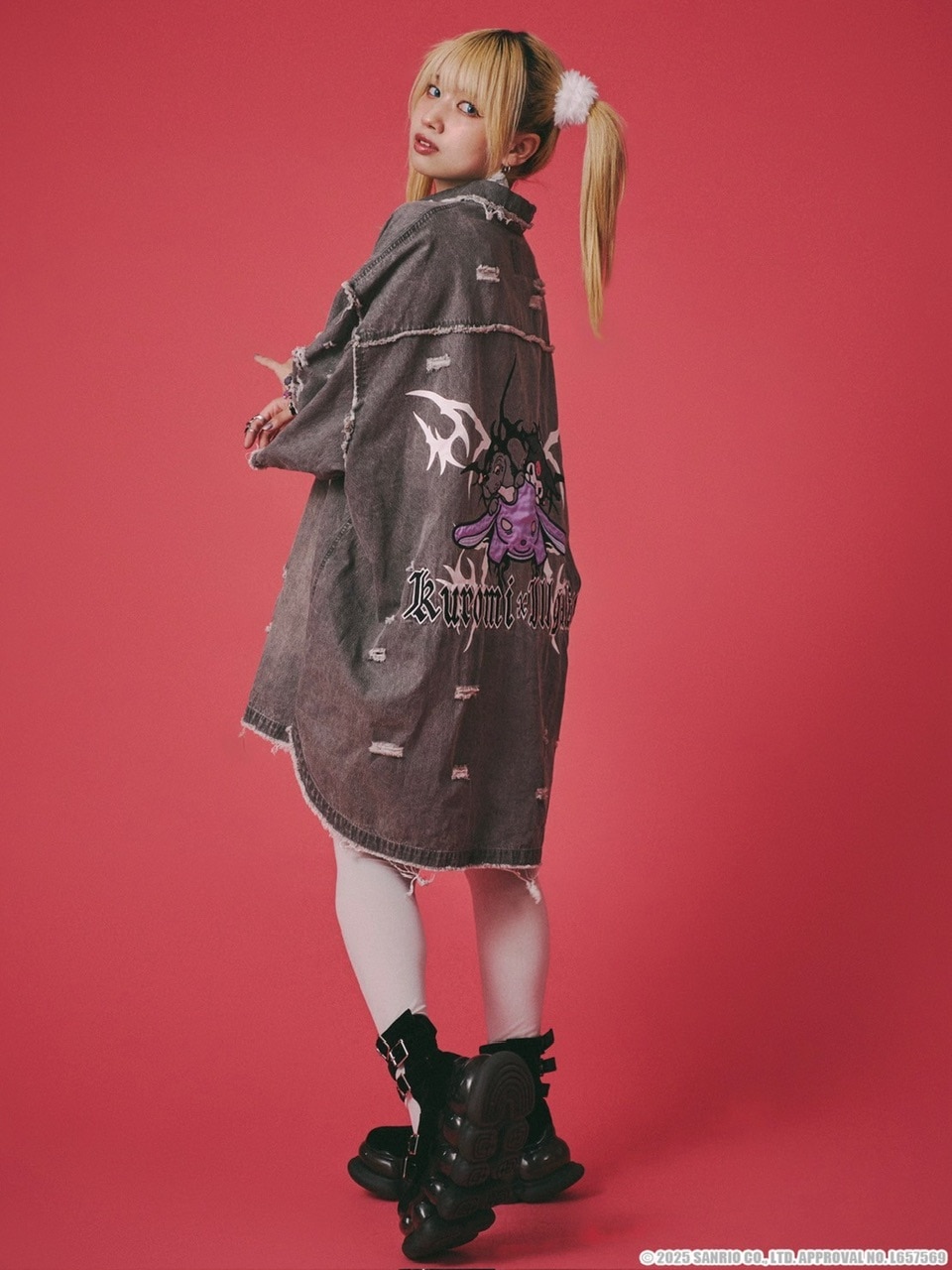 GALFY×KUROMI】イルガルフィーボロボロデニム半袖BIGシャツ | OUR