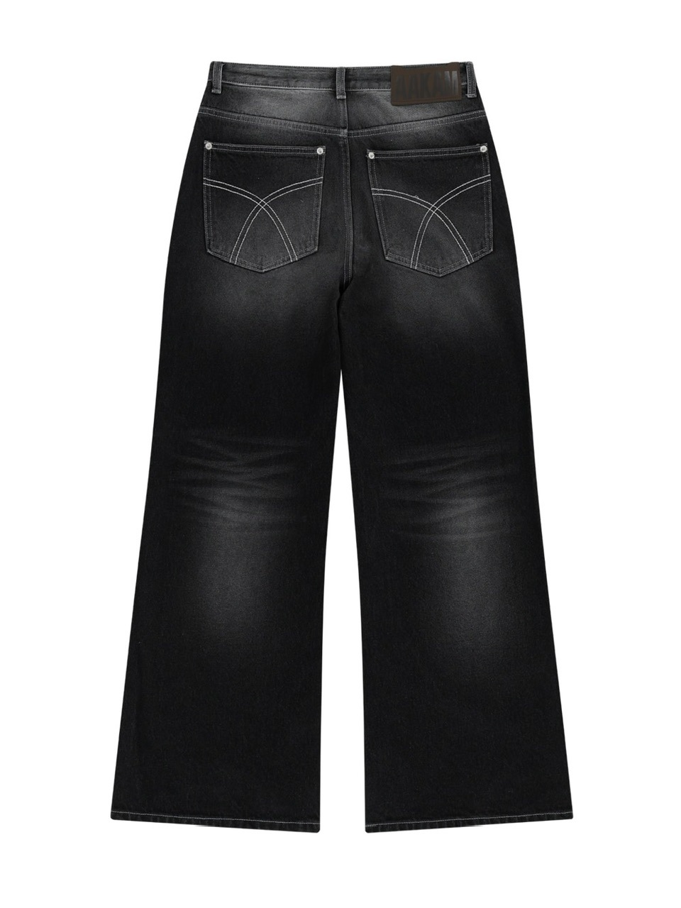 【AAKAM】Rhinestone Washed Denim Pants