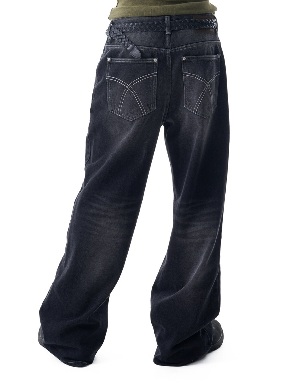 【AAKAM】RHINESTONE WASHED DENIM PANTS AAKAM】Rhinestone Washed Denim Pants | OUR BRAND,AAKAM