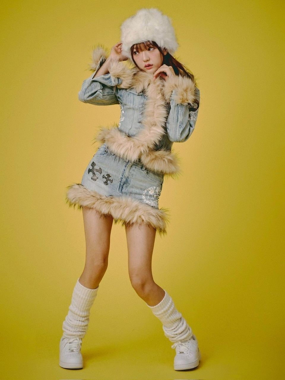 GALFY】ぎゃるちゃんファーデニムJKT | OUR BRAND,GALFY | PRESSING