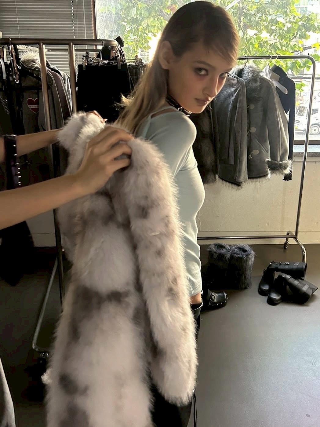 SETUP‐EXE】FAUX FUR JACKET / 【セットアップエグゼ】ハイネック