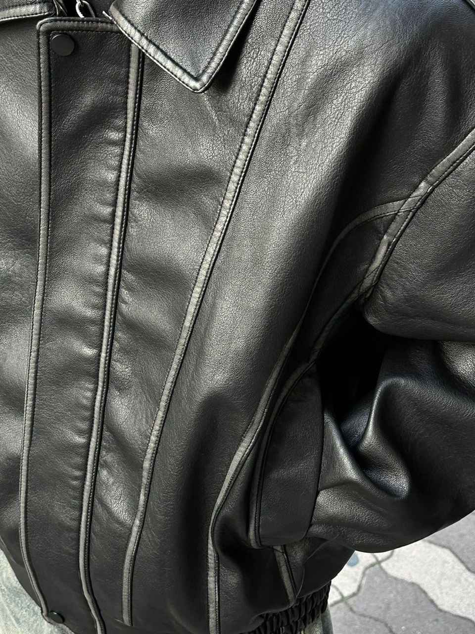 受注制【Chikashitsu +】leather blouson (2color)