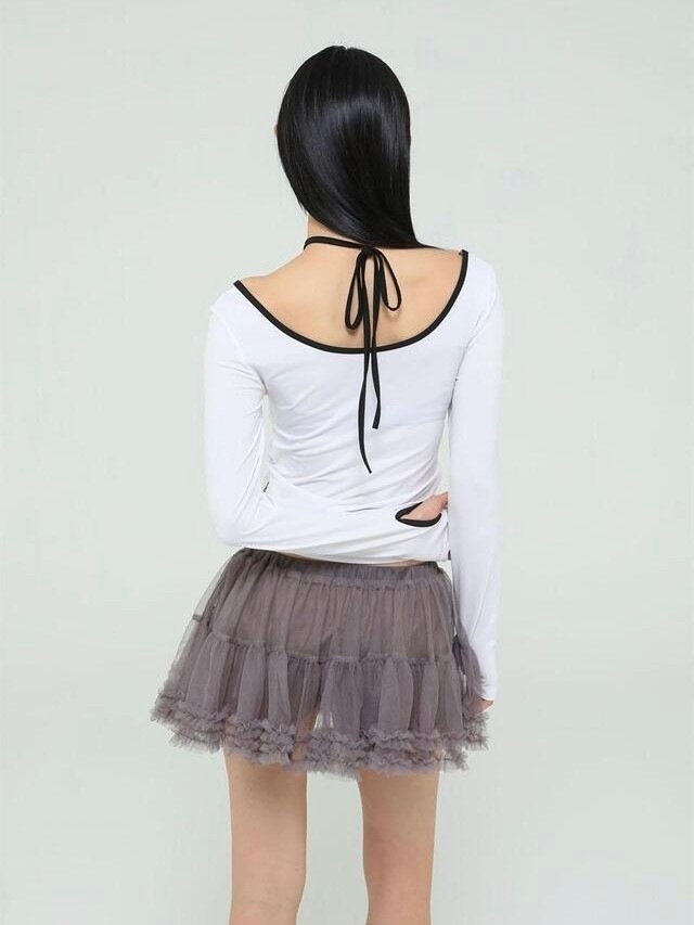 【Uglyshadow】MESH FRILL CANCAN SKIRT