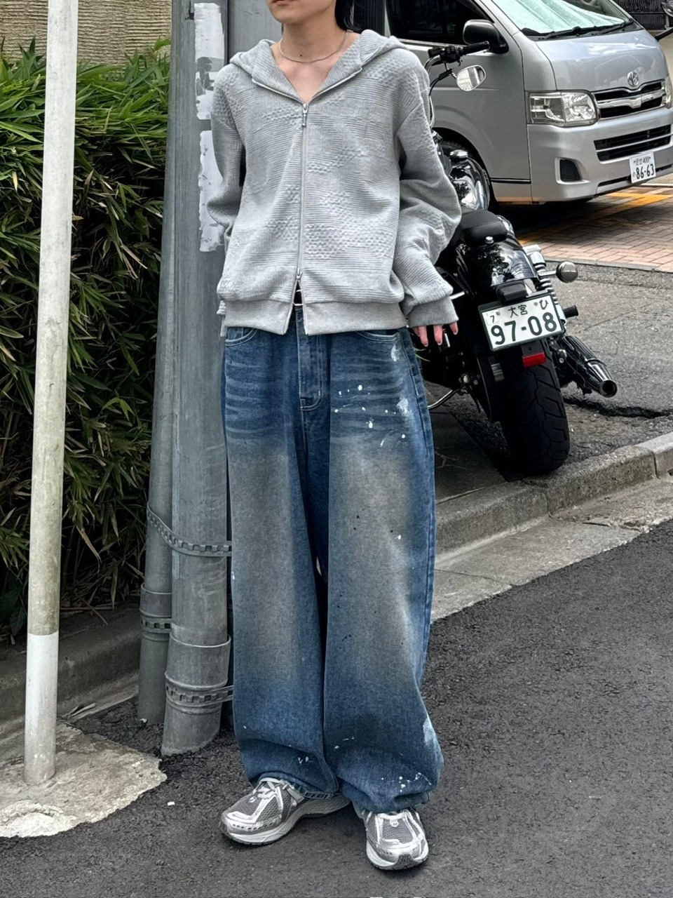 受注制【Chikashitsu +】painted buggy denim pants | OUR BRAND